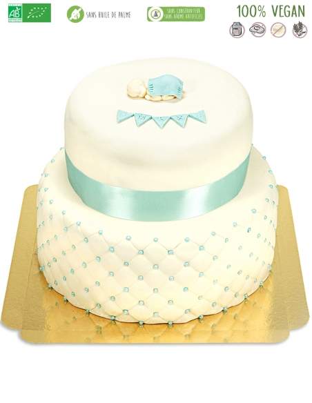Happy-Cake.co.uk Organic baby shower, birth or baptism cake, vegan and gluten-free - 145