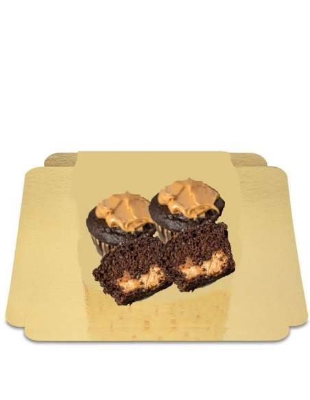 Happy-Cake.co.uk 4 Vegan hazelnut cream muffins, without low GI sugar, organic and gluten-free Suitable for diabetics - 1