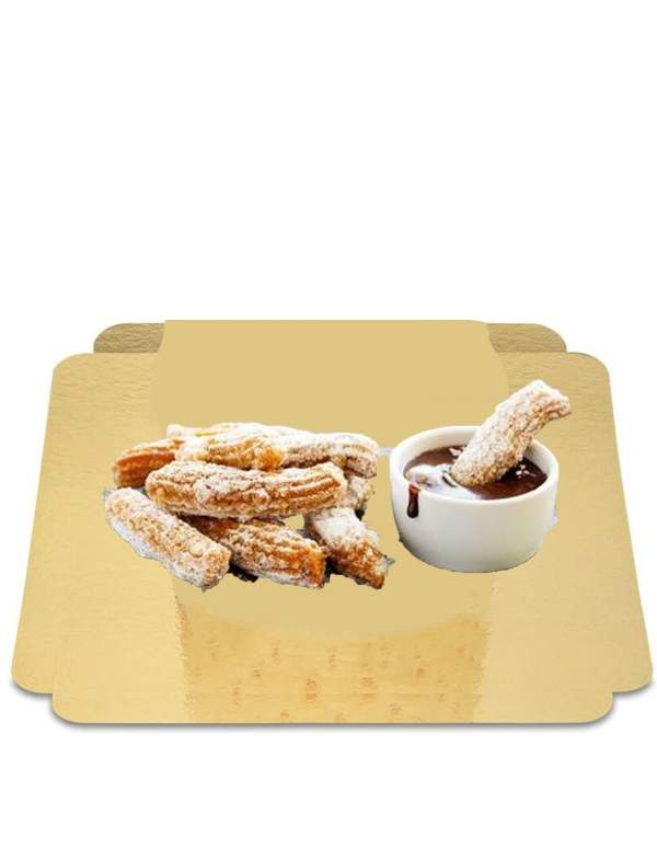 Happy-Cake.co.uk 10 powdered churros with vegan choco sauce, low GI sugar free, organic and gluten free - 1