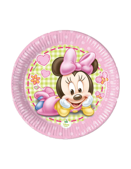 Happy-Cake.co.uk Pack birthday decoration 1 year girl baby Minnie Disney - 2