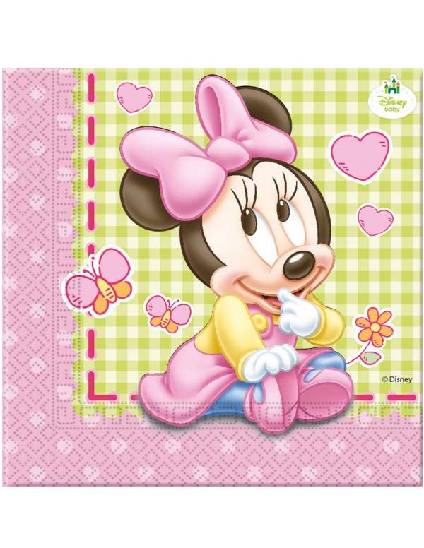 Happy-Cake.co.uk Pack birthday decoration 1 year girl baby Minnie Disney - 3