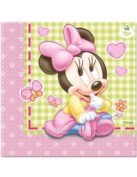 Happy-Cake.co.uk Pack birthday decoration 1 year girl baby Minnie Disney - 3