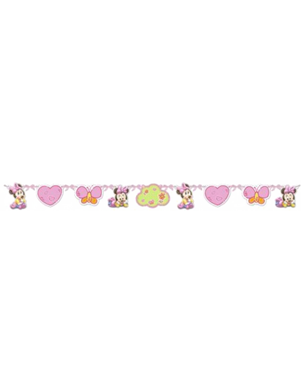 Happy-Cake.co.uk Pack birthday decoration 1 year girl baby Minnie Disney - 5