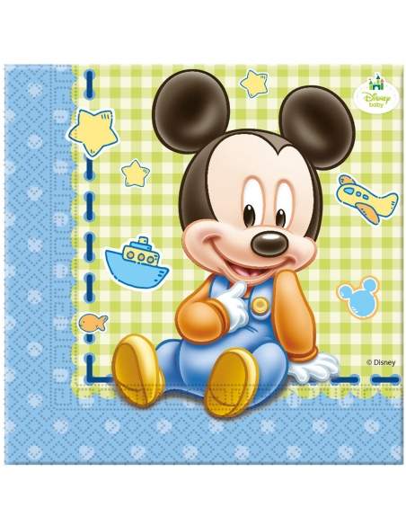 Happy-Cake.co.uk Pack birthday decoration 1 year old baby boy Mickey Disney - 3