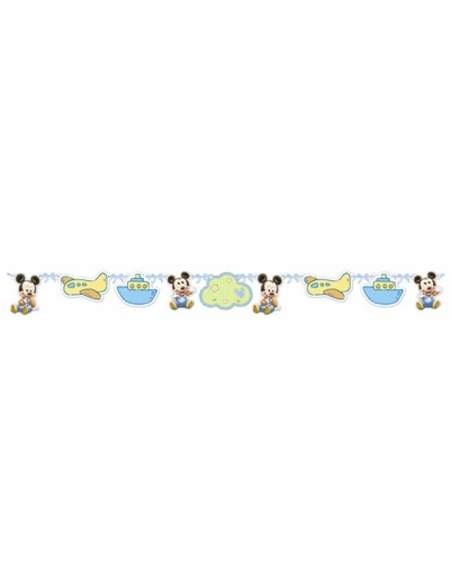 Happy-Cake.co.uk Pack birthday decoration 1 year old baby boy Mickey Disney - 4