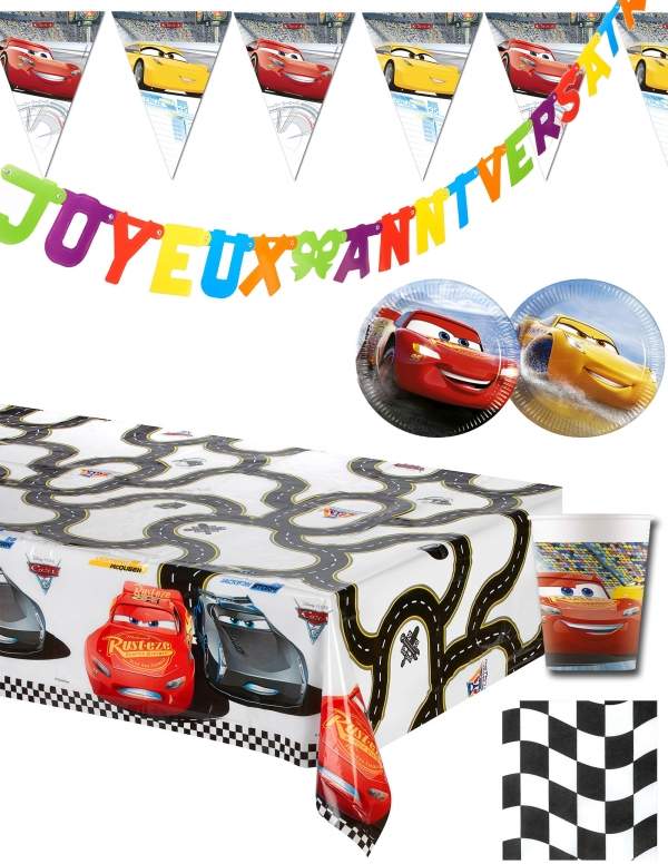 Happy-Cake.co.uk Disney Cars Birthday Decoration Pack Flash Mcqueen - 1