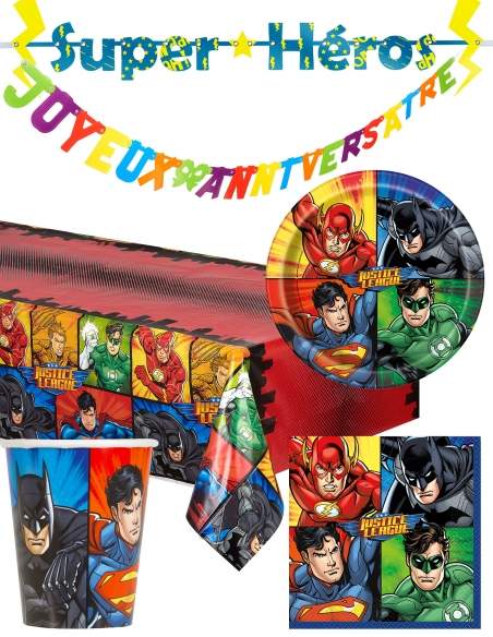 Happy-Cake.co.uk Justice league birthday decoration pack superman, batman - 1