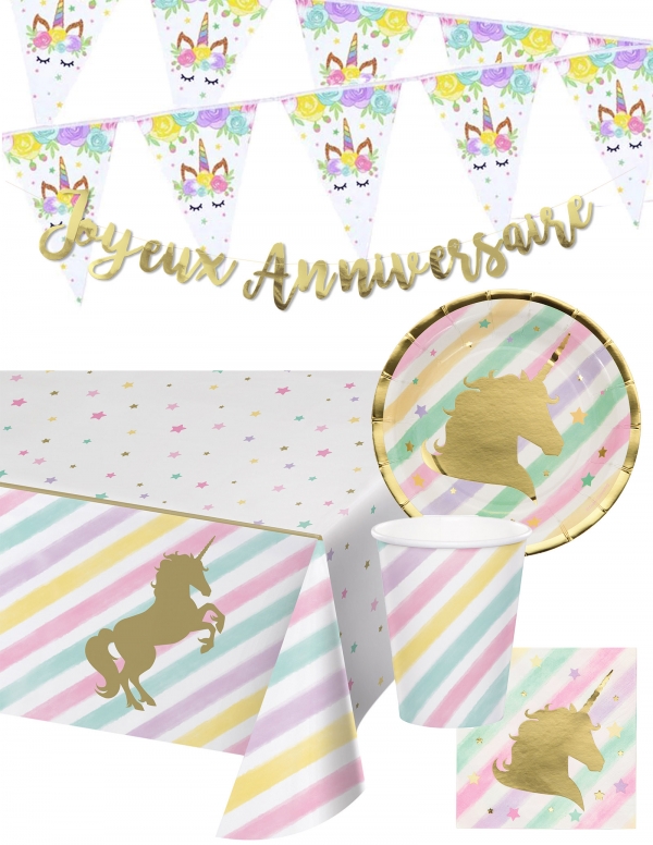 Happy-Cake.co.uk Unicorn unicorn birthday decoration pack - 1