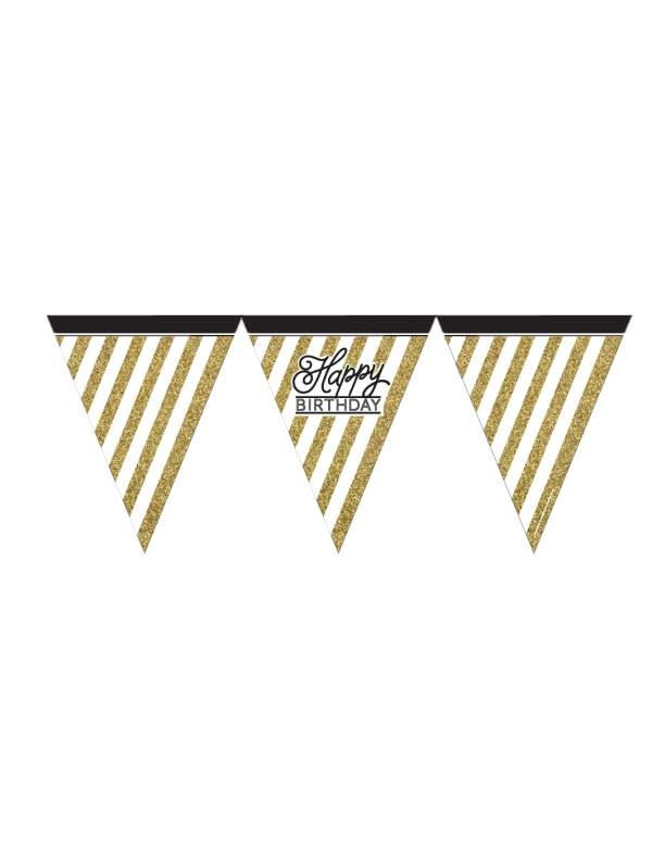 Happy-Cake.co.uk Black and Gold Adult Birthday Decoration Pack - 7