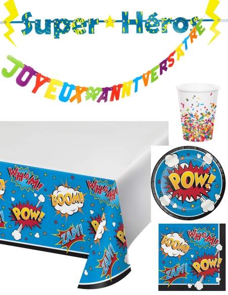 Happy-Cake.co.uk Superhero comics birthday decoration pack - 1