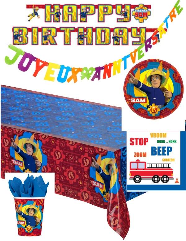 Happy-Cake.co.uk Firefighter birthday decoration pack - 1