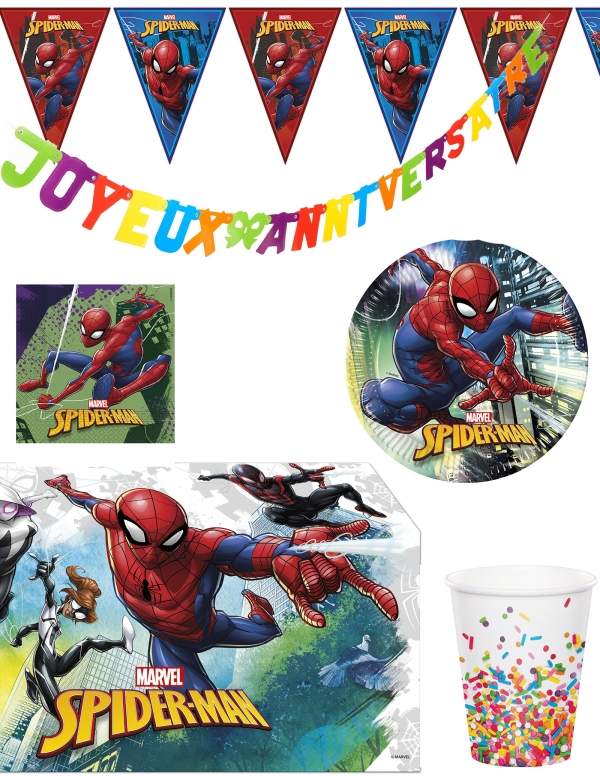 Happy-Cake.co.uk Spiderman Marvel Superhero Birthday Decoration Pack - 1