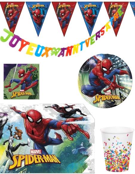 Happy-Cake.co.uk Spiderman Marvel Superhero Birthday Decoration Pack - 1