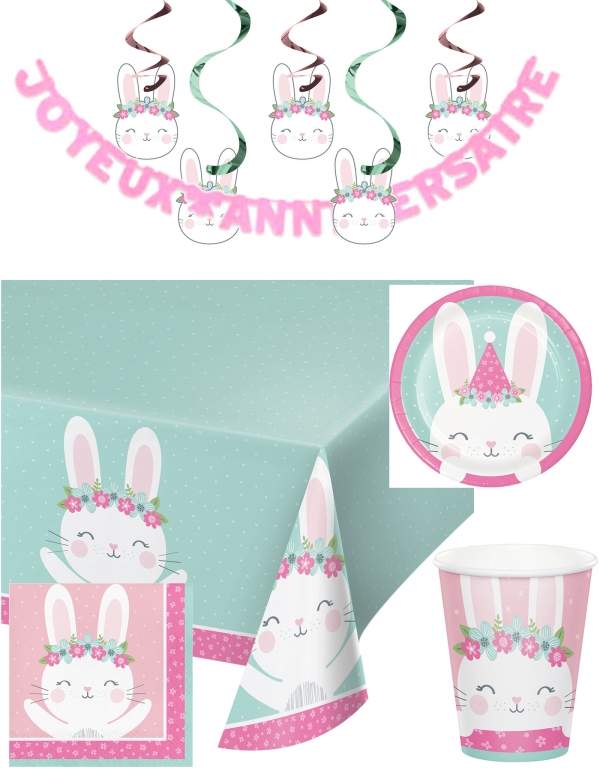 Happy-Cake.co.uk Bunny girl birthday decoration pack - 1