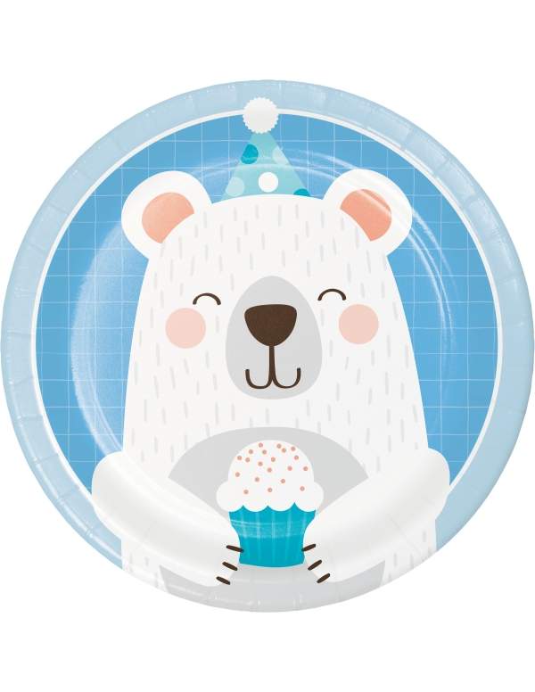 Happy-Cake.co.uk Pack birthday decoration Teddy bear boy - 3