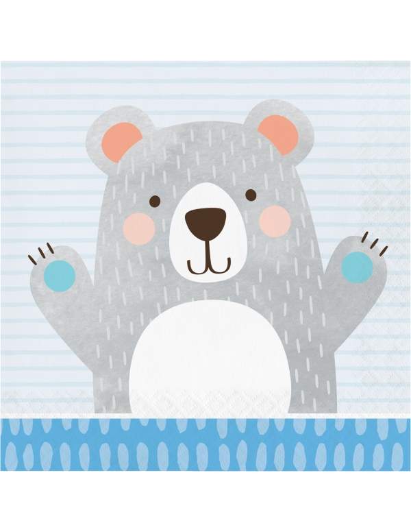 Happy-Cake.co.uk Pack birthday decoration Teddy bear boy - 4