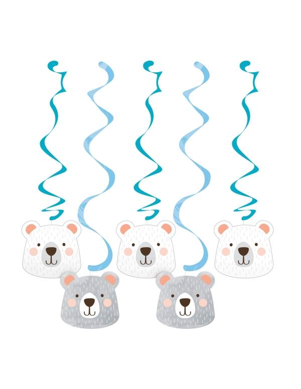 Happy-Cake.co.uk Pack birthday decoration Teddy bear boy - 6