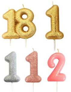 Happy-Cake.co.uk Large number candle 10 cm glitter - 1