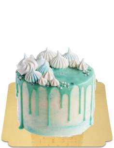  Aquamarine and marbled drip cake with vegan meringues, gluten-free - 34