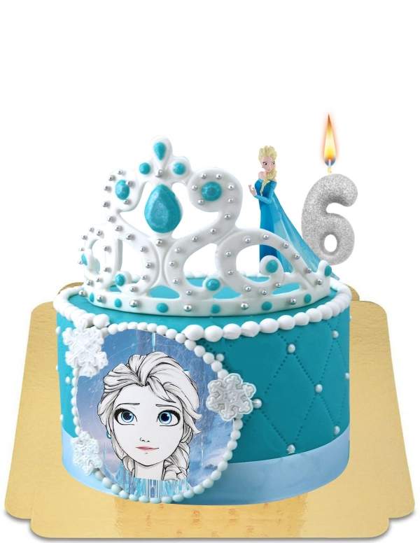  Frozen tiara cake with sugar jewels with Elsa figurine vegan, gluten free - 106