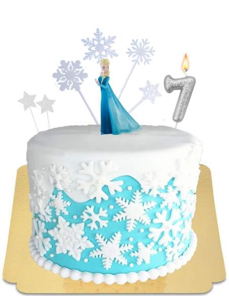 Happy-Cake.co.uk Winter Snow Queen cake with Elsa figurine vegan, gluten free - 209