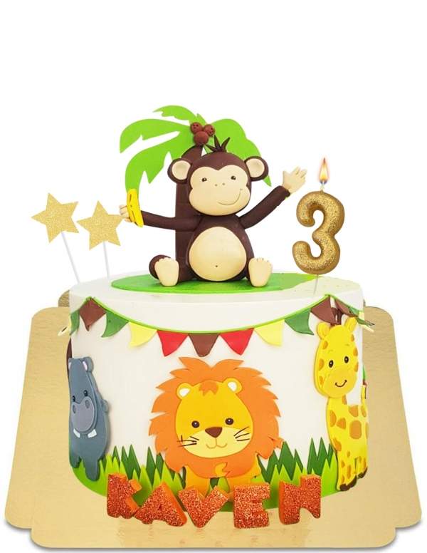  Jungle animal cake in vegan sugar, gluten-free - 206