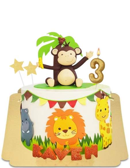 Jungle animal cake in vegan sugar, gluten-free - 206