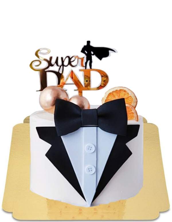  White costume dad cake for birthday or fathers day vegan, gluten free - 247