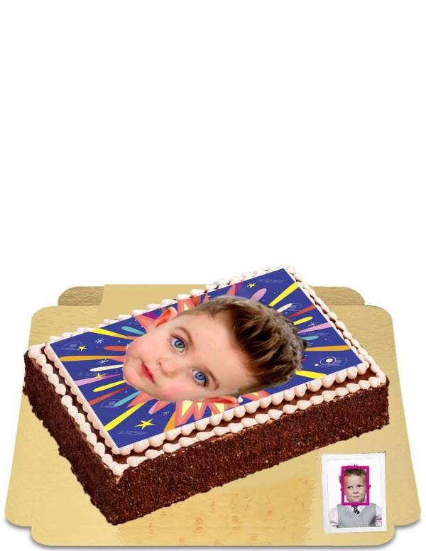  Photo portrait cake decorated with vegan chocolate chips, gluten free - 19