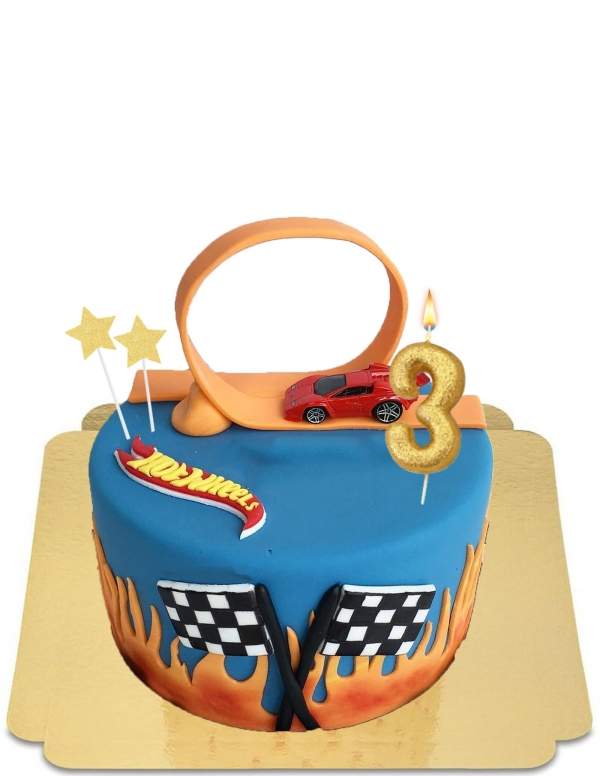  Hot wheels car cake with vegan flames, gluten free - 20