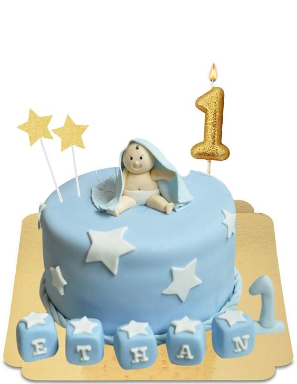  1 year starry baby sugar cake (available in pink) vegan, gluten-free - 33