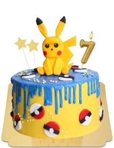  Pokemon cake vegan blue drip effect, gluten free - 4
