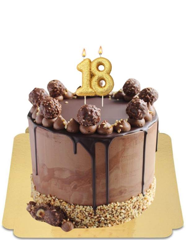  Vegan chocolate rocher drip cake with pieces of hazelnuts and vegan meringues, gluten-free - 23