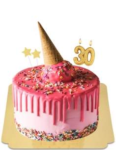  Vegan pink drip effect ice cream cake, gluten free - 156