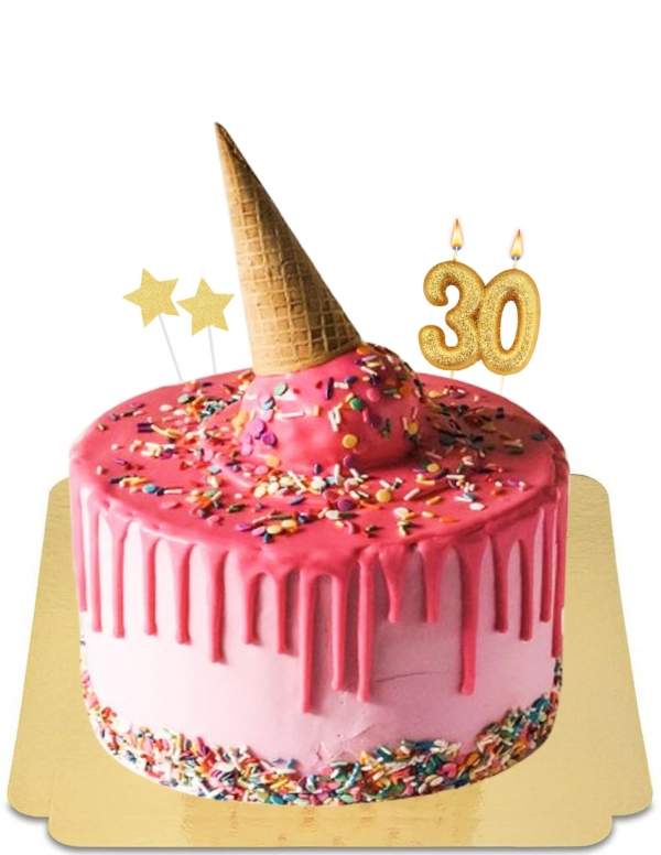  Vegan pink drip effect ice cream cake, gluten free - 156