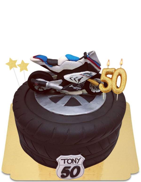  Passionate motorcycle cake in the shape of a vegan wheel, gluten-free - 209