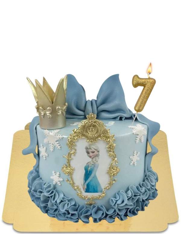  Frozen cake with Elsa board and frills in vegan marzipan, gluten free - 37