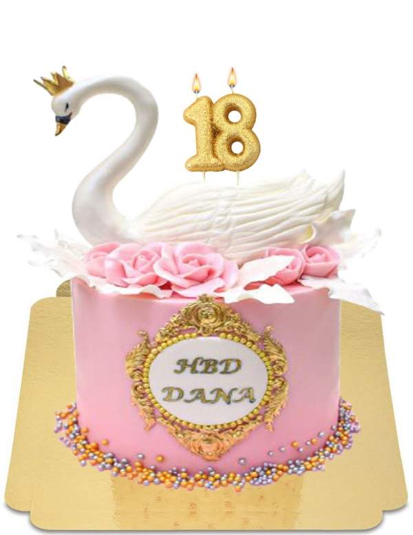  Vegan giant pink swan cake, gluten-free - 6