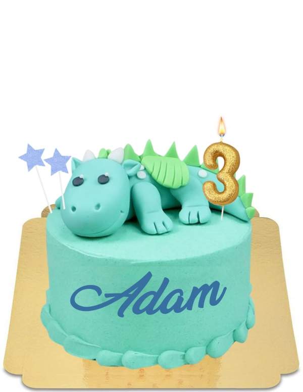  Vegan cute green winged baby dragon cake, gluten free - 169