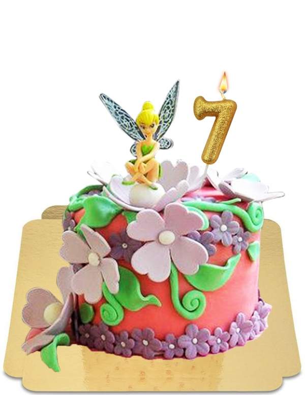  Pink tinkerbell cake with lavender flowers vegan, gluten free - 133