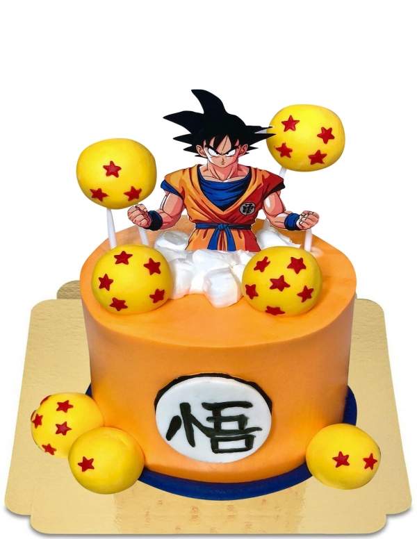 Happy-Cake.co.uk Vegan orange Dragon ball Z Sangoku cake, gluten free - 1