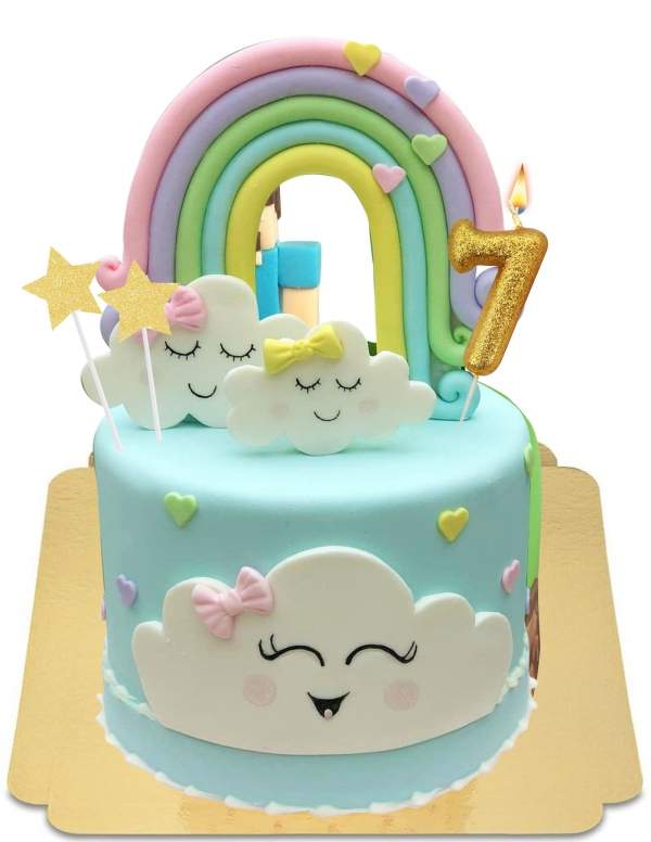  Kawaii vegan rainbow cloud cake, gluten free - 163