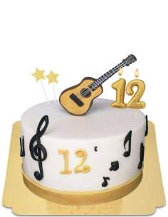  Vegan guitar and musical notes cake, gluten-free - 100