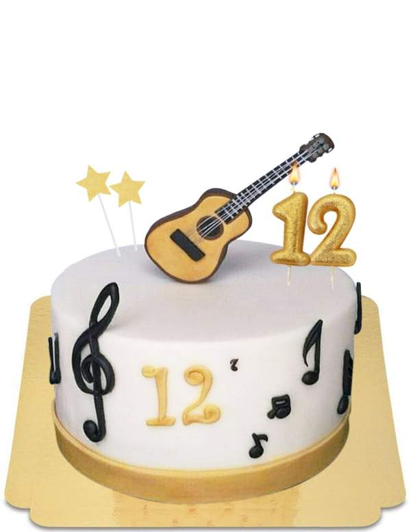  Vegan guitar and musical notes cake, gluten-free - 100