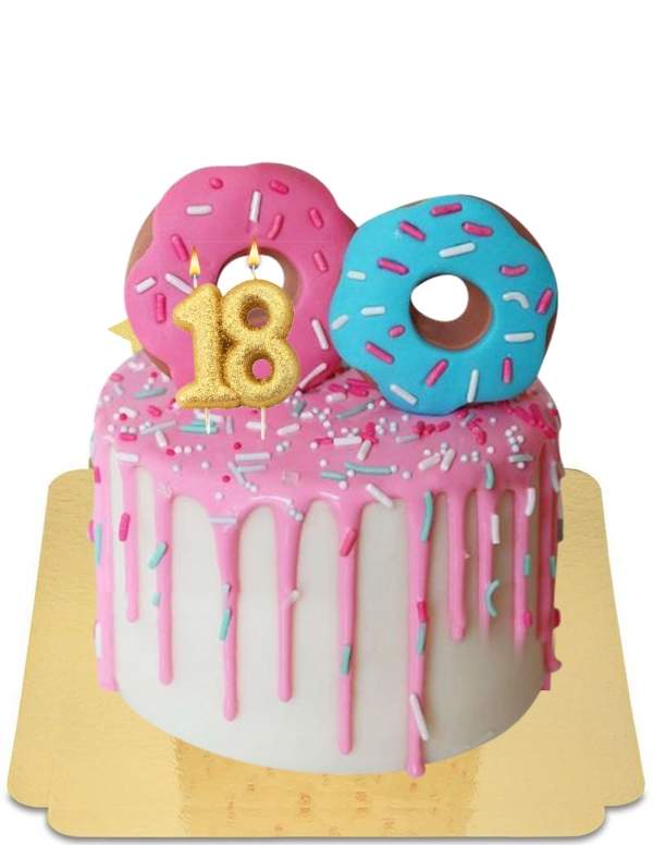 Pink donut drip cake with vegan sugar confetti, gluten free - 15