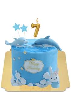  Vegan dolphin and seaside cake, gluten-free - 35