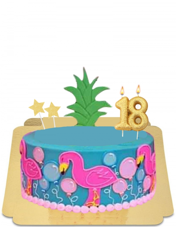 Vegan flamingo summer cake with pineapple effect, gluten-free - 162