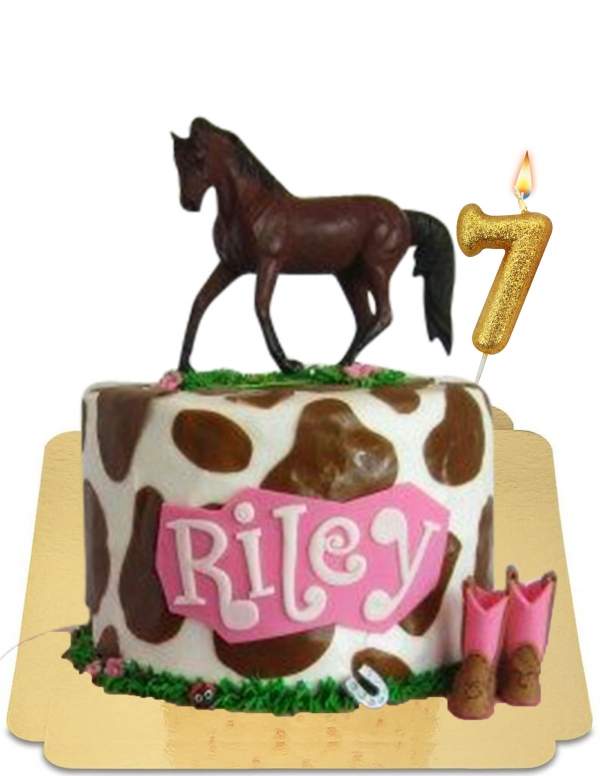  Spotted wild horse cake with large vegan figurine, gluten free - 11