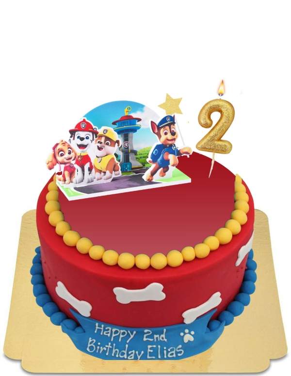  Paw patrol red dog bone cake and vegan pop-up, gluten-free - 103
