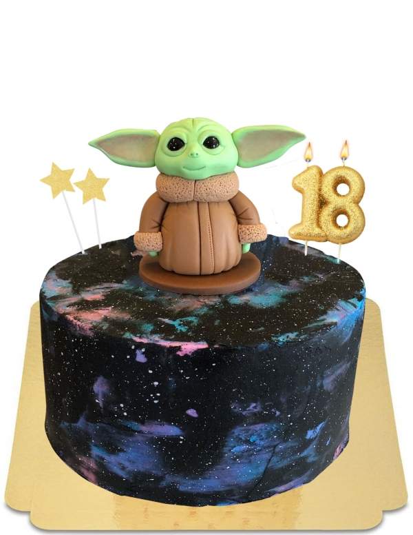  Vegan galaxy baby yoda cake, gluten free - 117